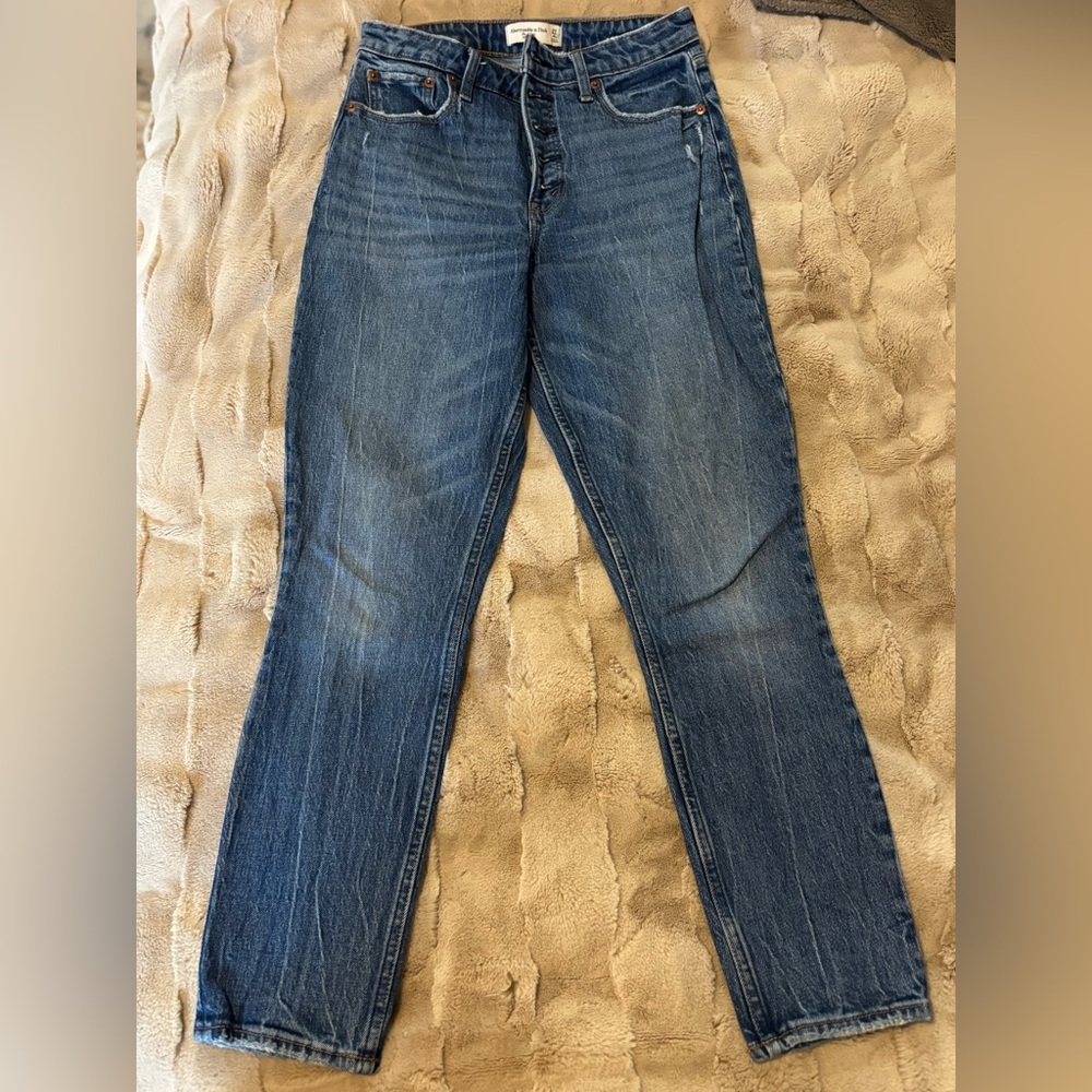 Abercrombie & Fitch Blue Denim The Skinny High Rise Jeans Curve Love 27/4